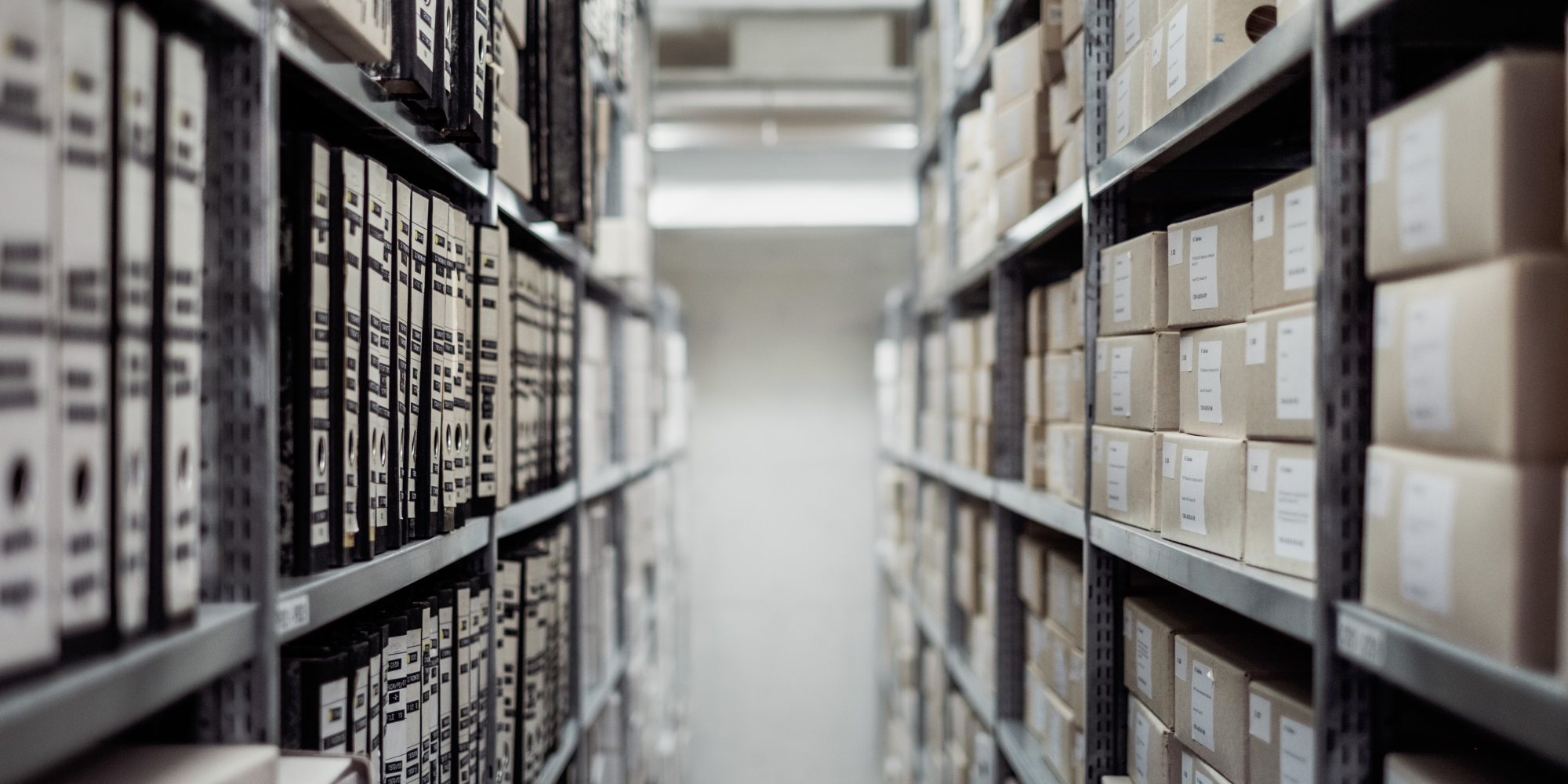 Photo of files on shelves